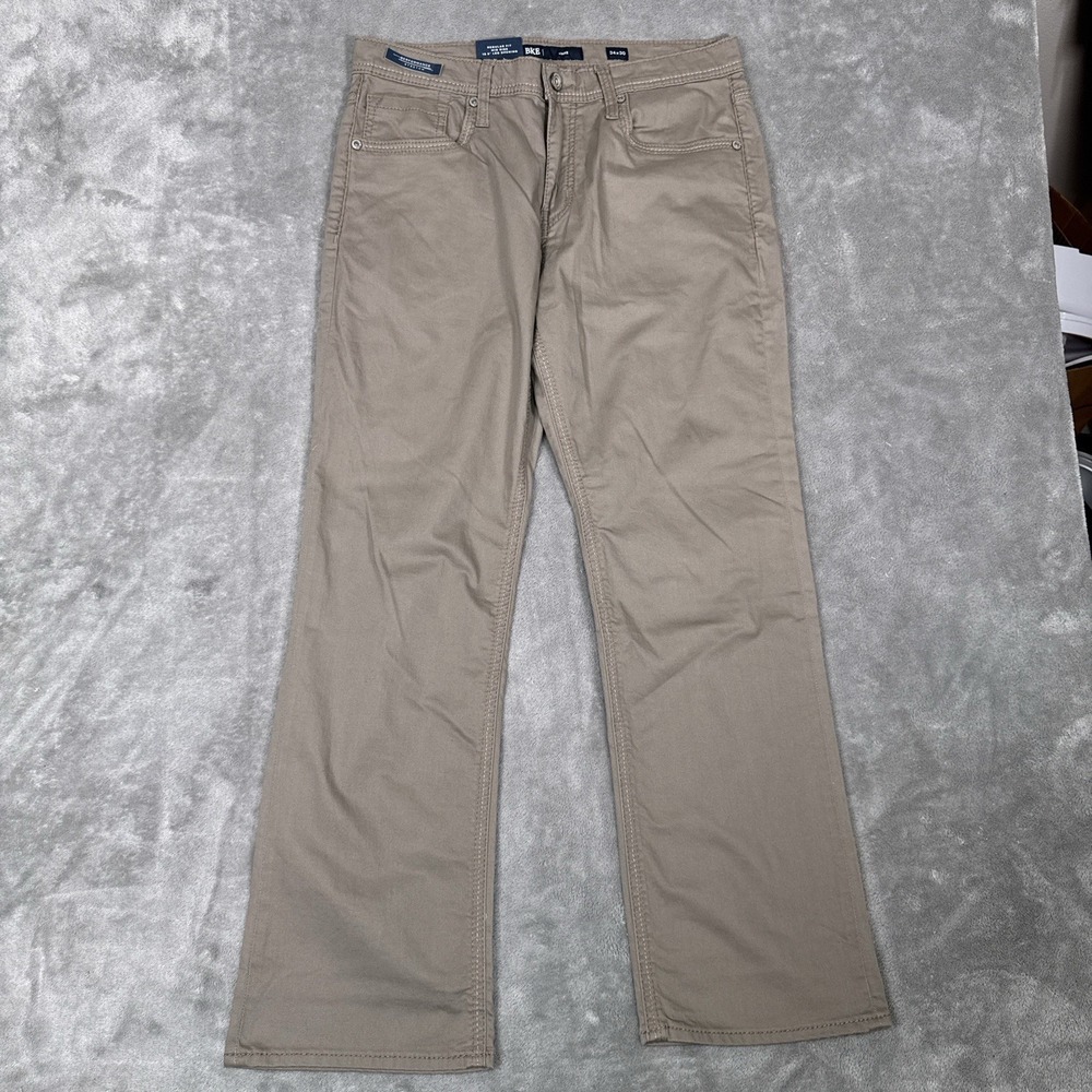 New BKE Jake Pants Straight Leg Mens 34x30 Tan Chinos‎ Khaki Stretch Comfort
